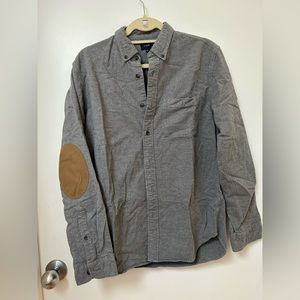 JCREW - Gray long sleeve button down with elbow patches - men’s medium